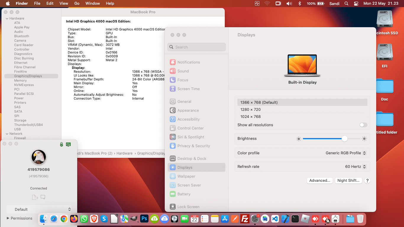 HP EliteBook 2570P 3rd [IvyBridge   Intel HD 4000 + PS2]   OpenCore 1
